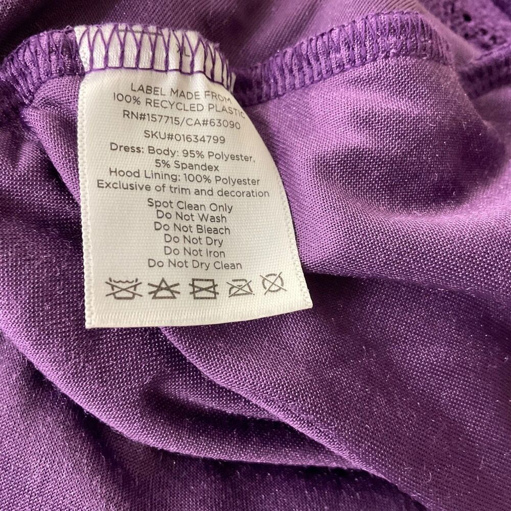 Spirit Halloween Midnight Sorceress Velour Hooded mini Dress XL Moon Stars - Picture 5 of 10